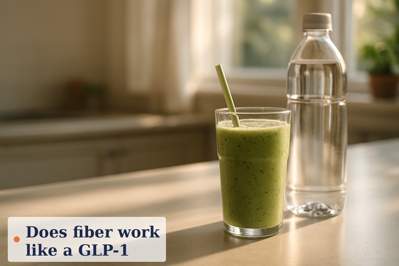 A glass of water beside a spoon of psyllium husk and konjac glucomannan powder on a wooden board